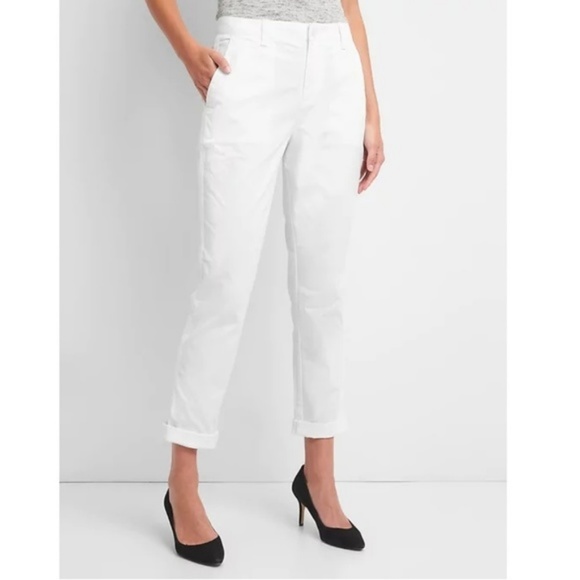 Gap Womens Girlfriend Twill Stripe Chinos Size 0 Petite Black NWT